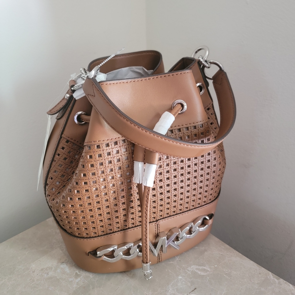 Michael Kors Women's Brown Chain Devon Bucket Bag, NWT